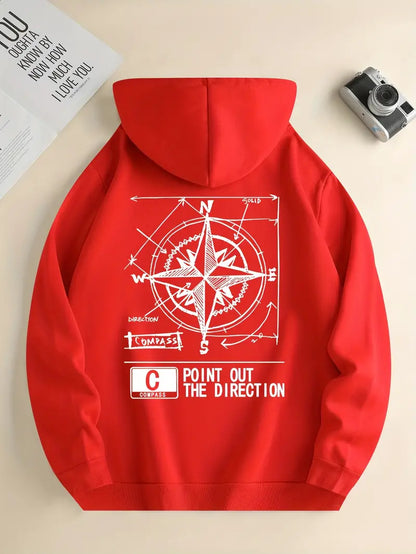 Herren Pullover Kapuze Sportlich Druck