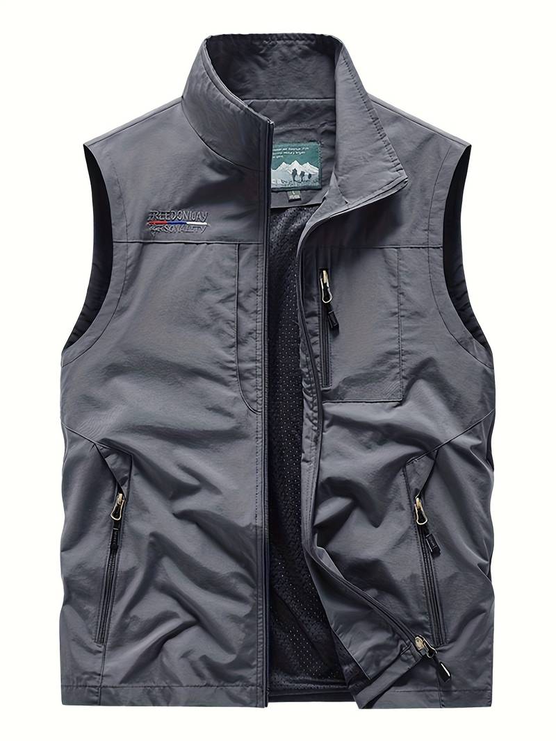 Herren Cargo-Westen Reißverschluss-Taschen Outdoor