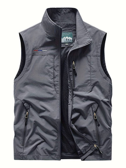 Herren Cargo-Westen Reißverschluss-Taschen Outdoor