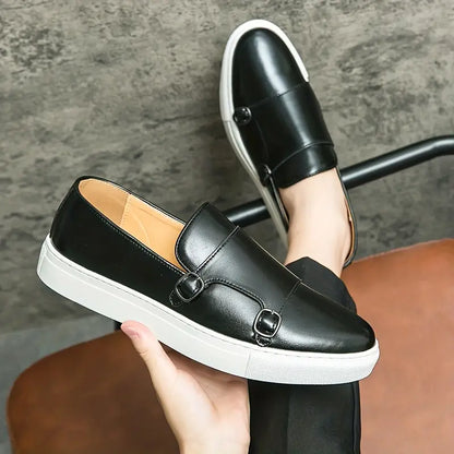 Elegante Herren Loafer Schuhe Doppelriemen