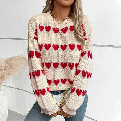 Stylischer Frauenpullover mit Trend-Print - IdealeKleiden