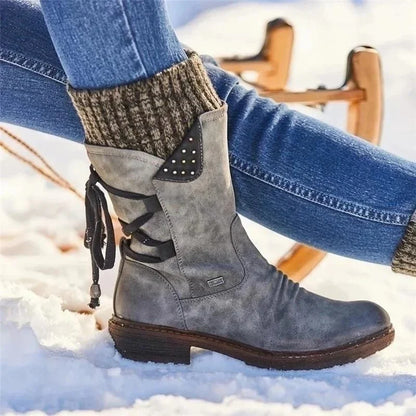 Modische Winterstiefeletten Zum Schnüren Elegant