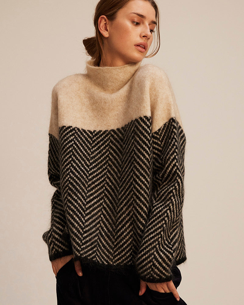 Weiche Baumwolle Rollkragen Pullover Damen
