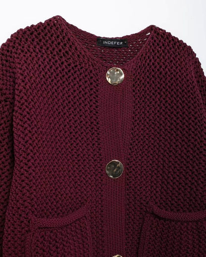 Weiches Burgunder Cardigan - IdealeKleiden