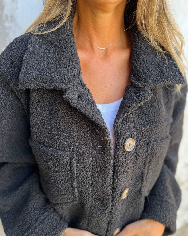 Eleganter Wollmantel Damen Revers Modell