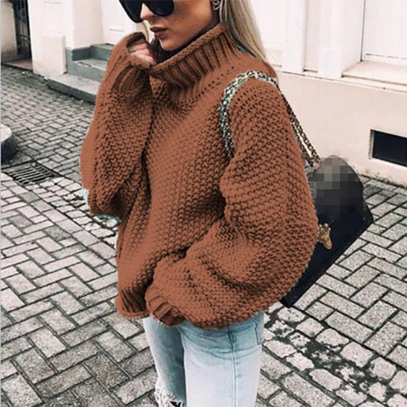 Dickes Winterkleid | Rollkragen Pullover Wärmer Damen