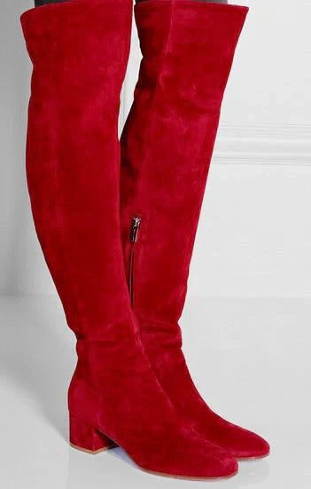 Damen Stiefel Quadratischer Absatz Chic