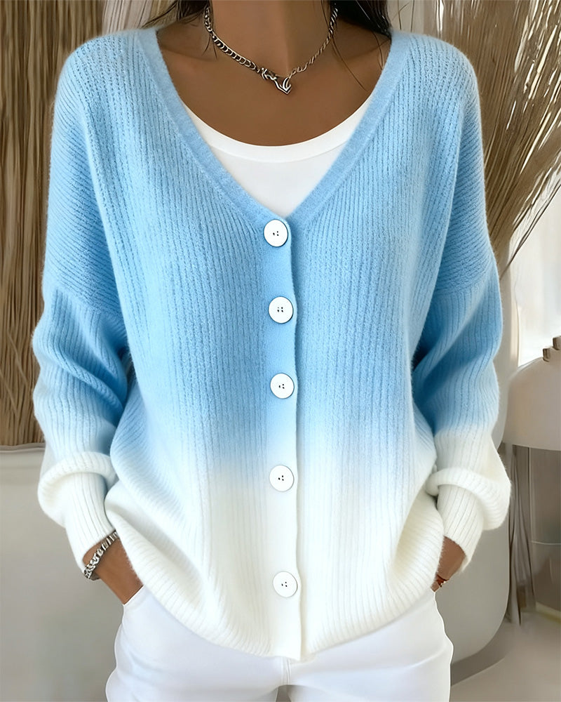 Stylische Strickjacke Langarm Trendfarben