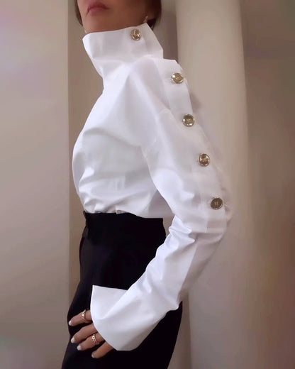 Elegantes Kleid Mit Hochem Kragen