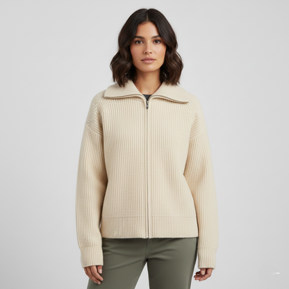 Stylische Strickjacke Slim Fit Rippstrick - IdealeKleiden