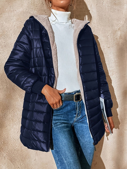 Warme Damenjacke Fleece gefüttert Reißverschluss