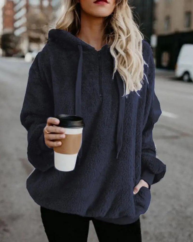 Großer Fleece Pullover Bequem Übergröße
