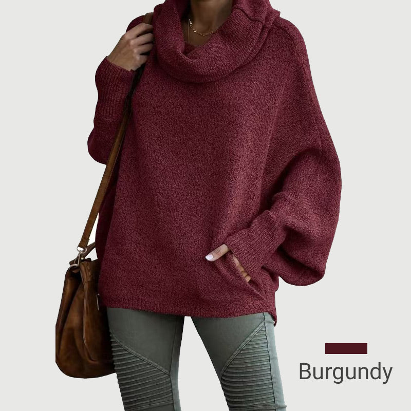 Gemütlicher Pullover Batwing Schnitt mit Taschen
