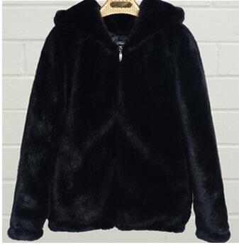 Damen Plüschjacke Warm Kapuze Fleece Oberfläche