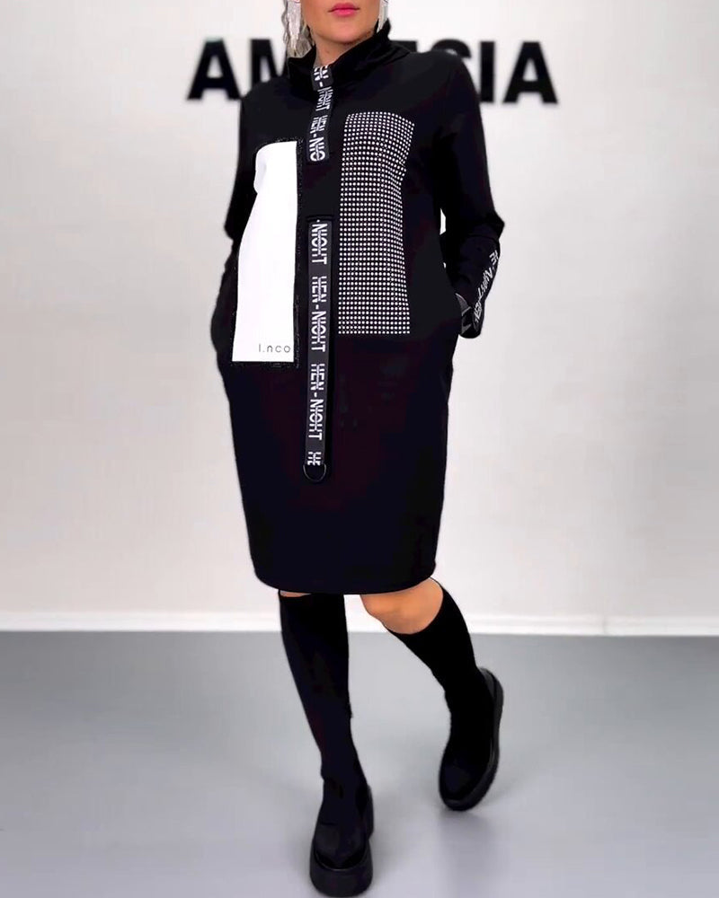 Elegantes Gerades Kleid Mit Kordelzug