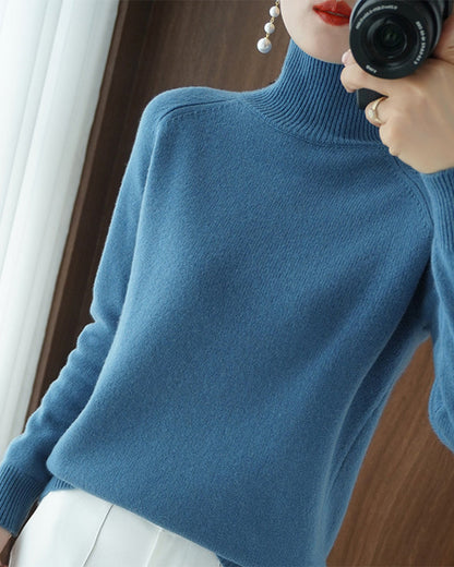 Eleganter Einfarbiger Pullover Langarm