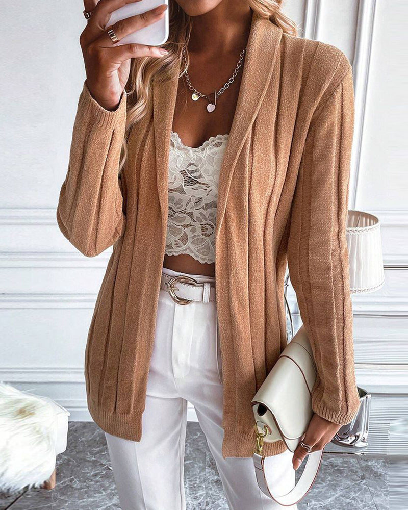 Bequemer Rippstrick Cardigan Damen