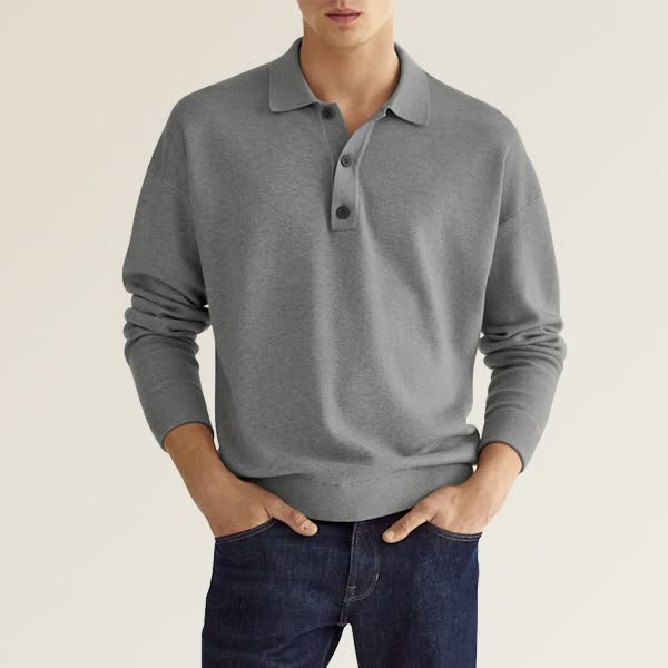 Modisches Langarm-Poloshirt für Herren