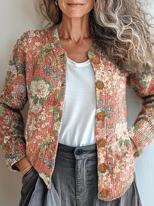 Sommerjacke Blumenmuster Retro - IdealeKleiden