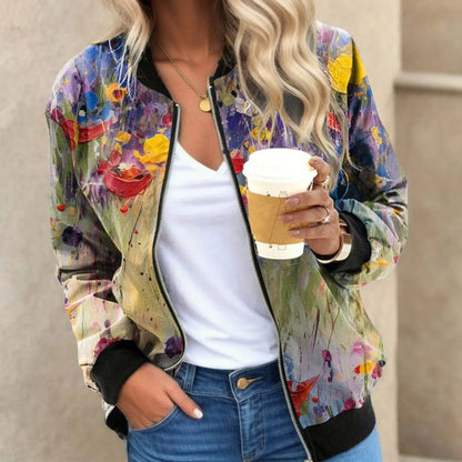 Stylische Damenjacke Blumenmuster Trend