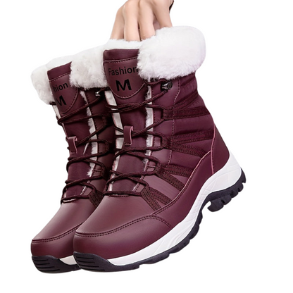 Damen Winterstiefel Hoch Schaft Warm Profilsohle