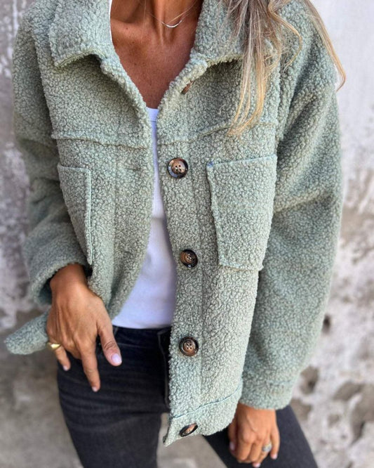 Eleganter Wollmantel Damen Revers Modell - IdealeKleiden