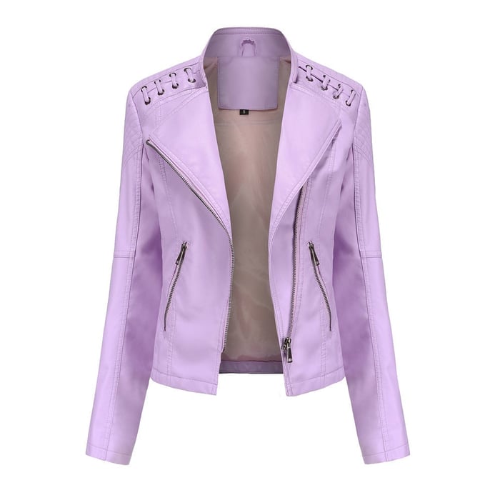 Weiche Lederjacke Lammfell Optik