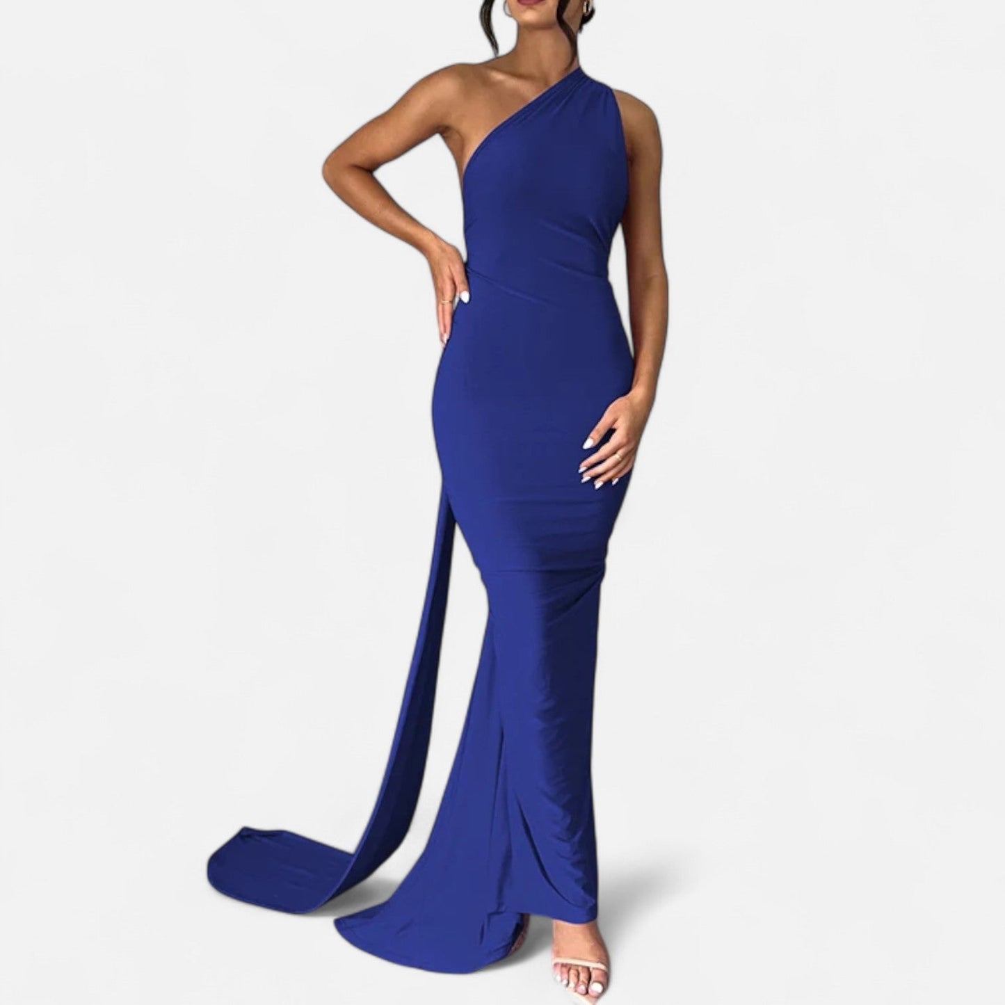 Damen Maxikleid Elegantes Schulterfrei Design