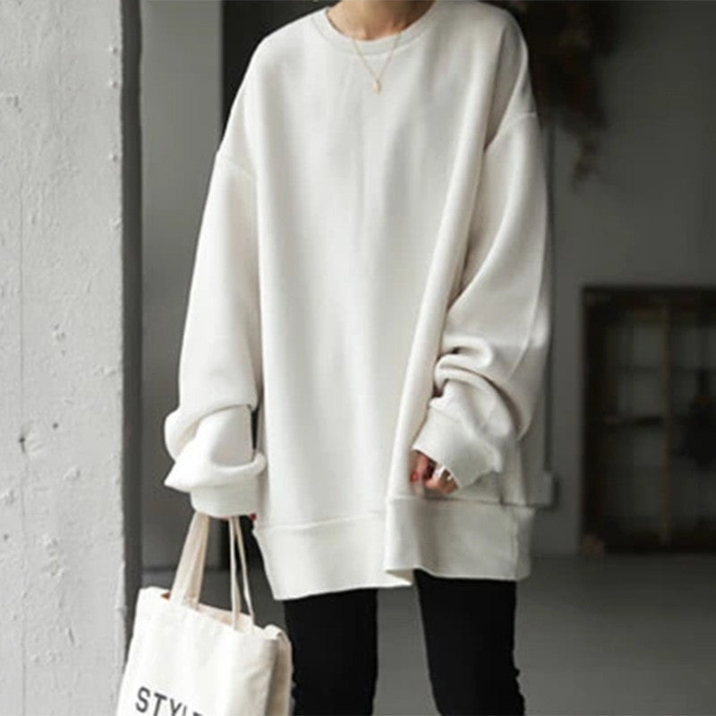 Bequemer Rundhals Pullover Frauen