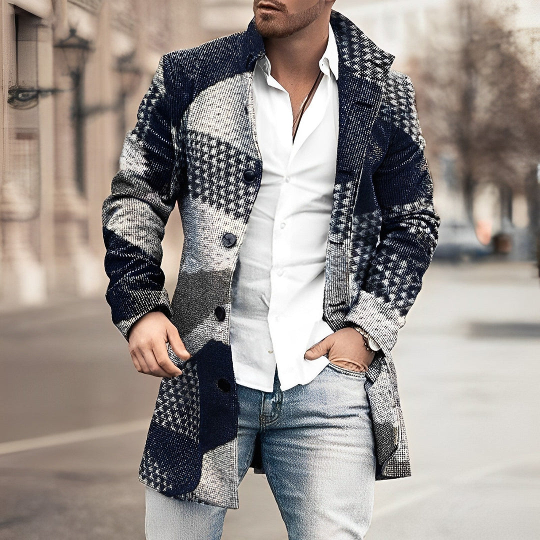 Herren Wintermantel Elegant Lang Knöpfe
