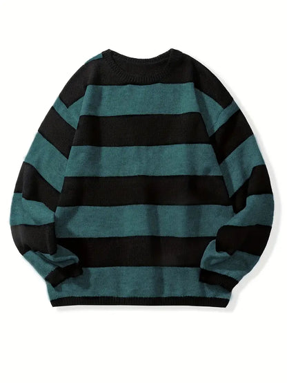 Herren Pullover Gestreift Retro Style