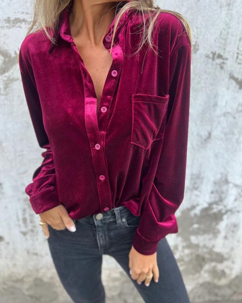 Luxus Bluse Samt Elegant