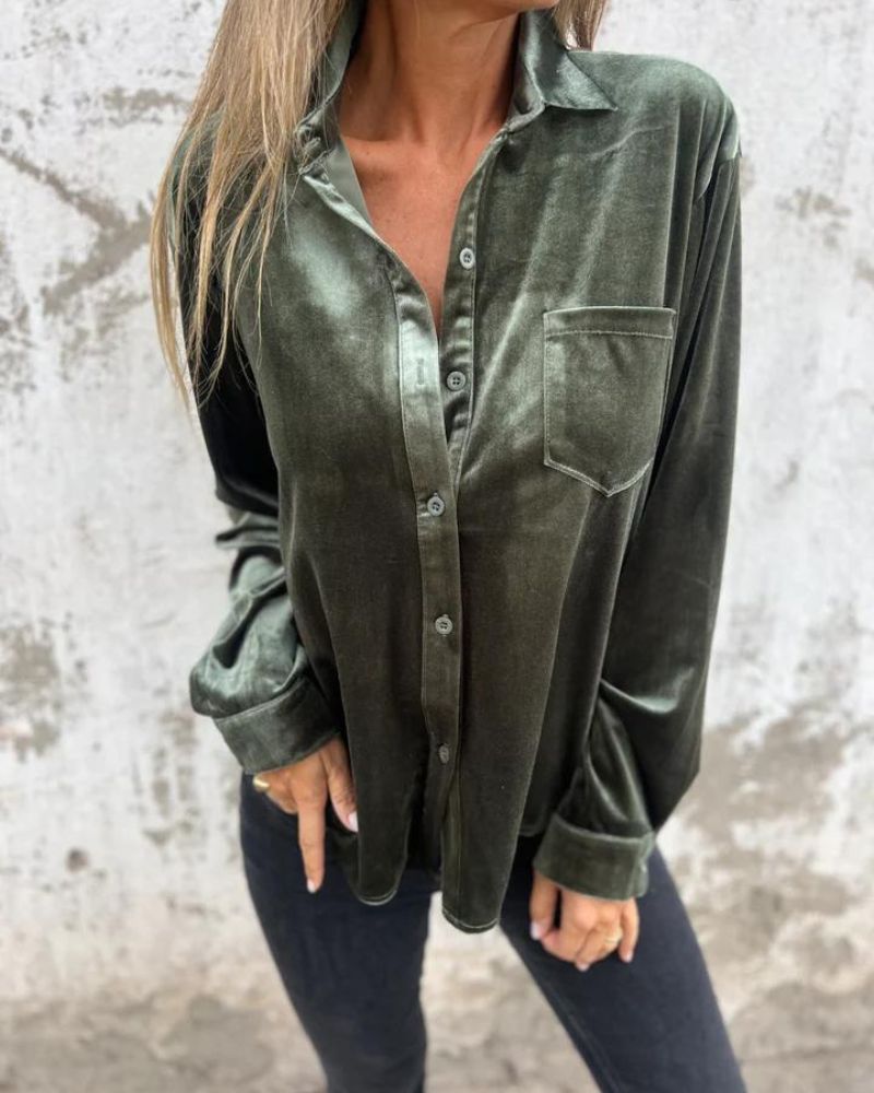 Luxus Bluse Samt Elegant