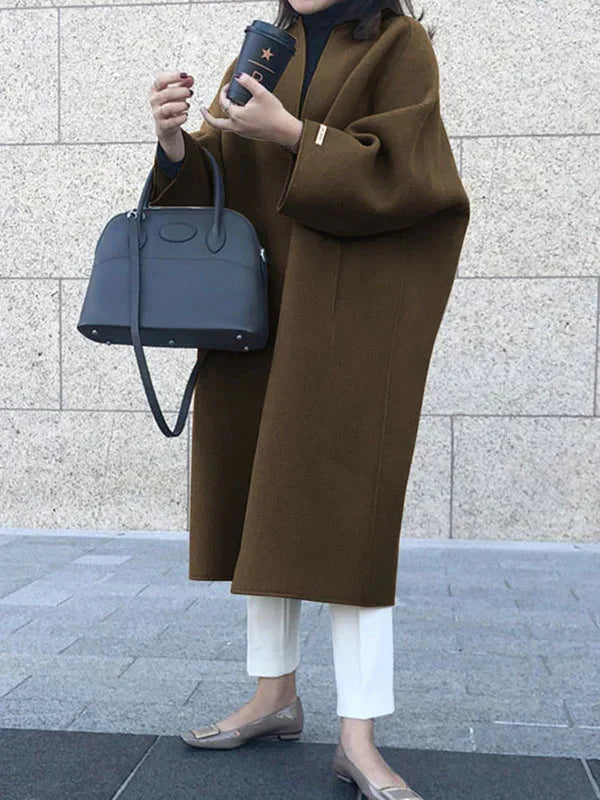Lisi - Damen Wollmantel Lang Elegant