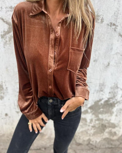 Luxus Bluse Samt Elegant