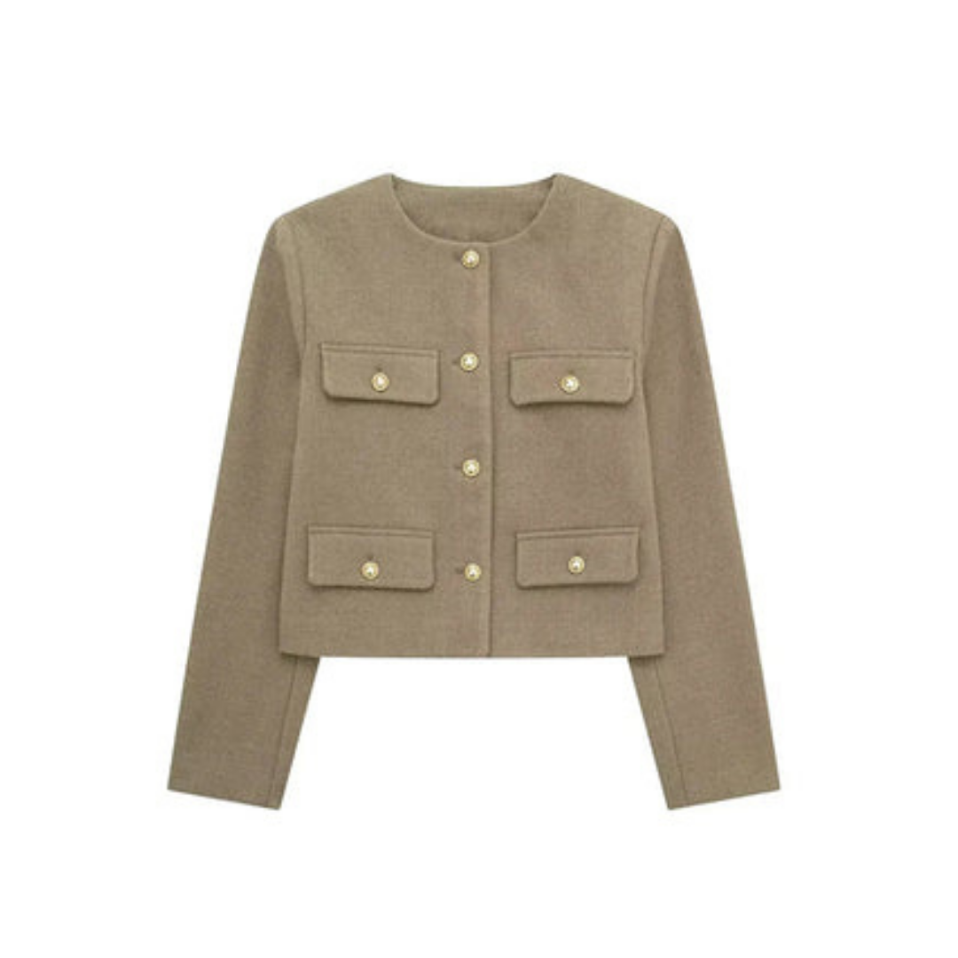 Eleganter Damen Blazer Langärmlig Vintage Style - IdealeKleiden