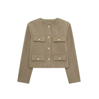 Eleganter Damen Blazer Langärmlig Vintage Style - IdealeKleiden