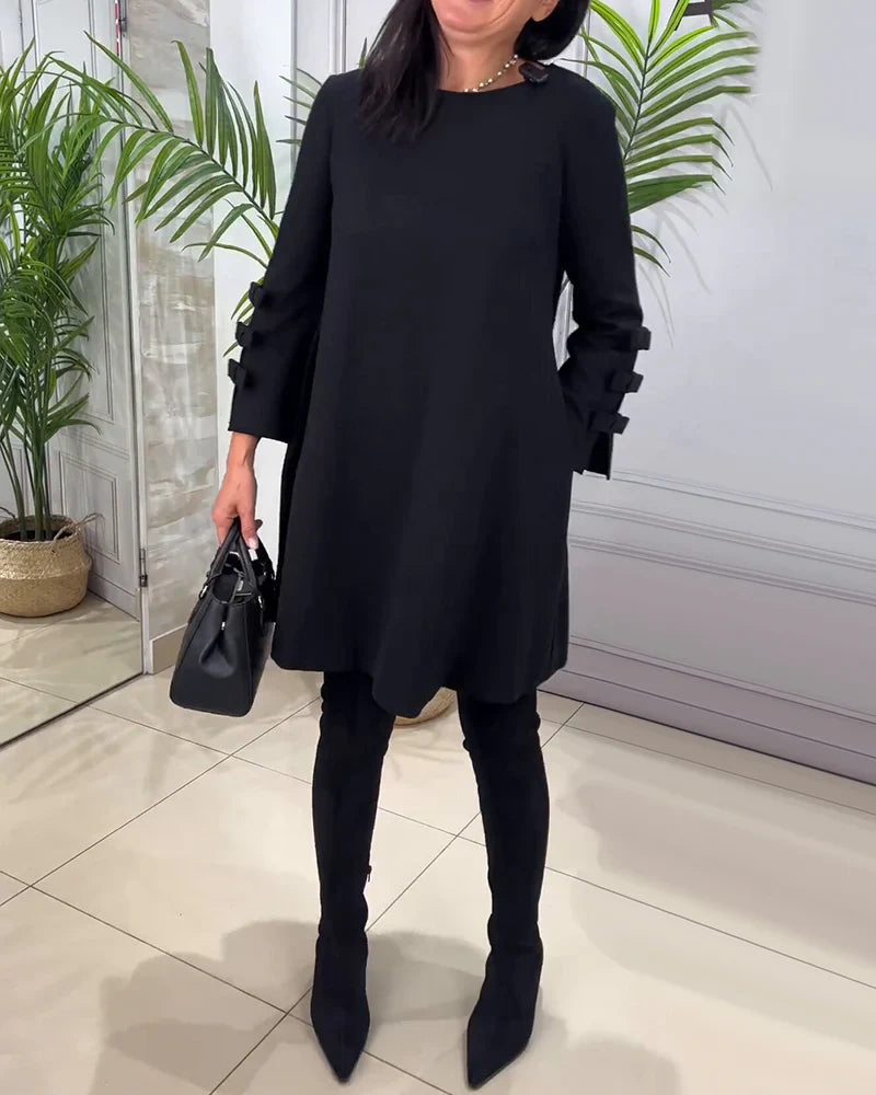 Elegantes Frauenkleid Langarm Chic