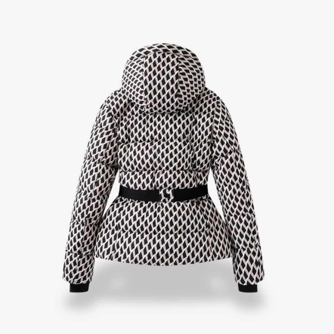 Damen Winterjacke Daunenfüllung mit Gürtel - IdealeKleiden