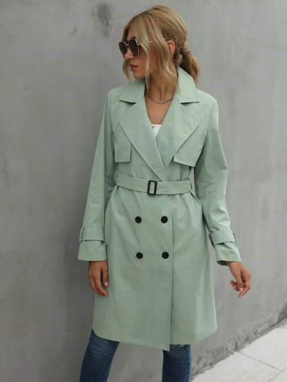 Damen Trenchcoat Klassisch Doppelreihig