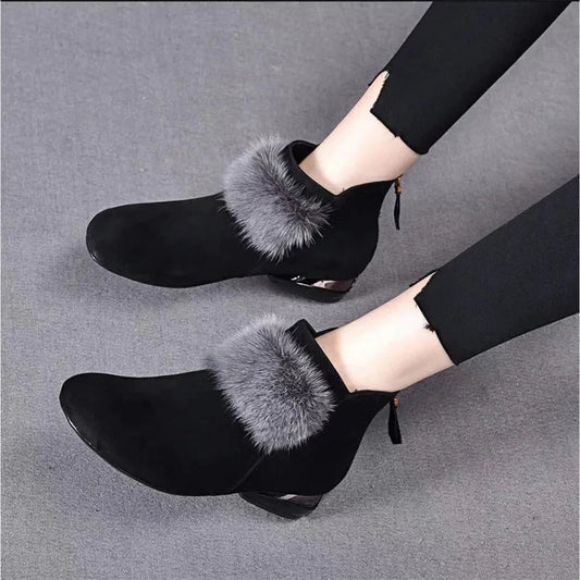 Stylische Stiefel Damen Kurz Modell Plateau - IdealeKleiden