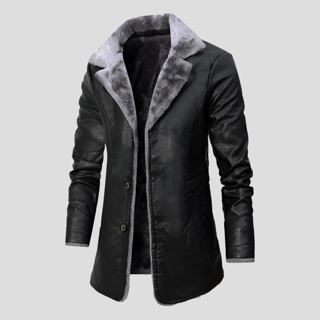 Herren Lederjacke Gefüttert Warm