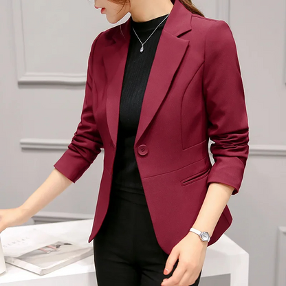 Damen Blazer Elegant Taillierte Form Ein-Knopf-Design