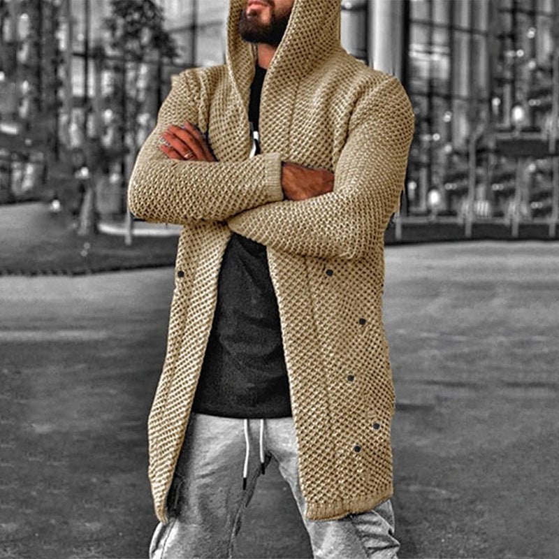 Herren Strickjacke Kapuze Warm