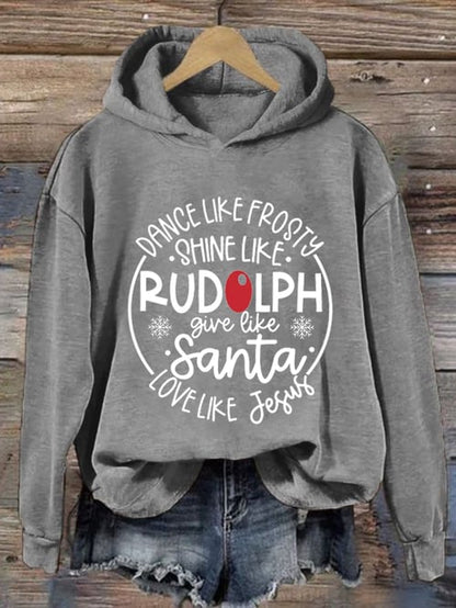 Weihnachts-Hoodie Frau Festlich Rot