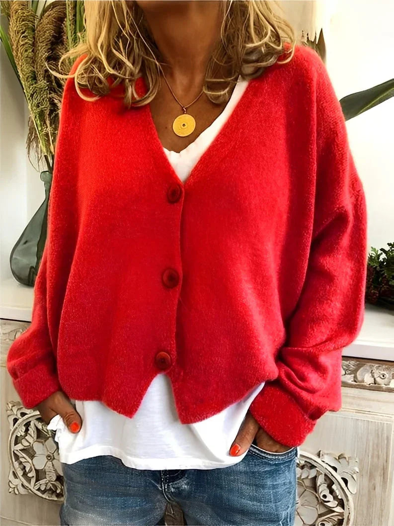 Damen Strickjacke Bequem Warm