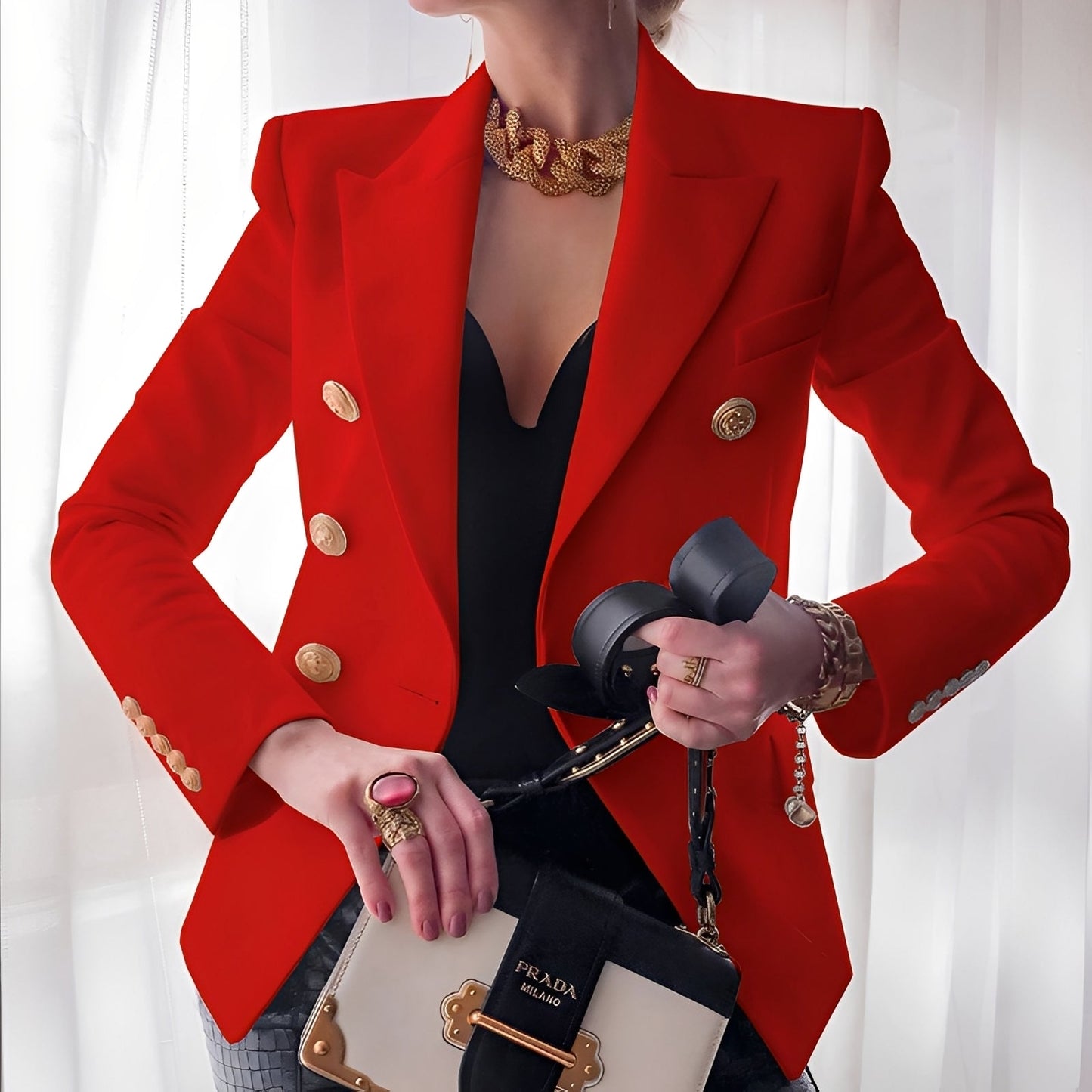 Eleganter Damenblazer mit Knöpfen Classic Design