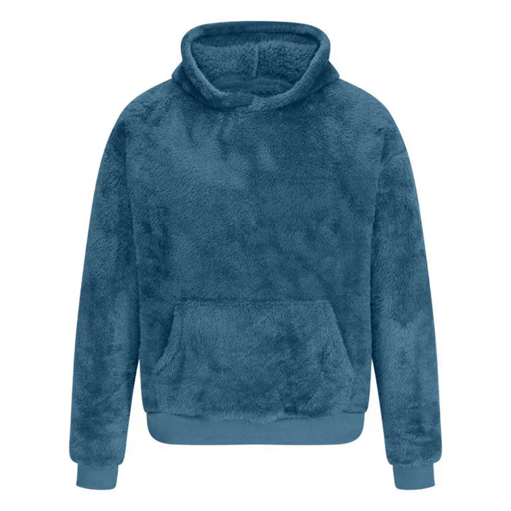 Weicher Plüschpullover mit Kapuze