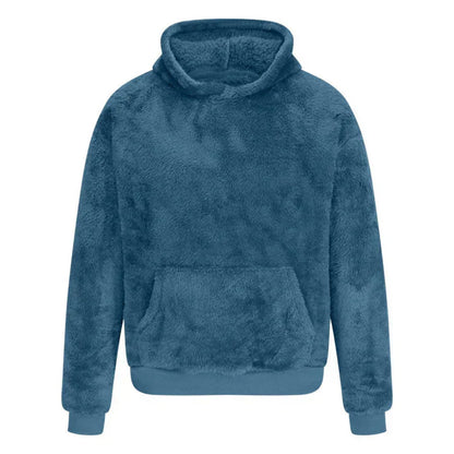 Weicher Plüschpullover mit Kapuze