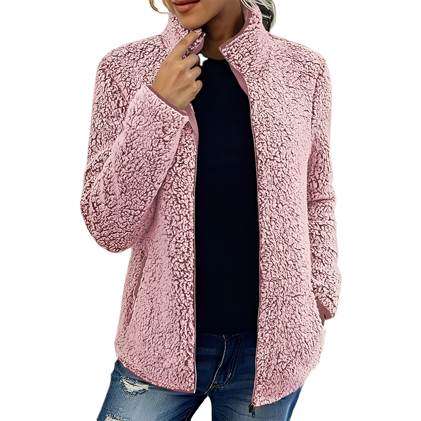 Moderne Damen Fleecejacke Warm Und Stylish